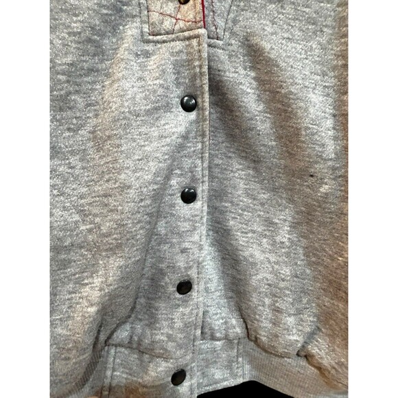 Vtg Active Elements Women's Button-Up Sweatshirt Jacket Med Gray Lined Pockets - Picture 2 of 12